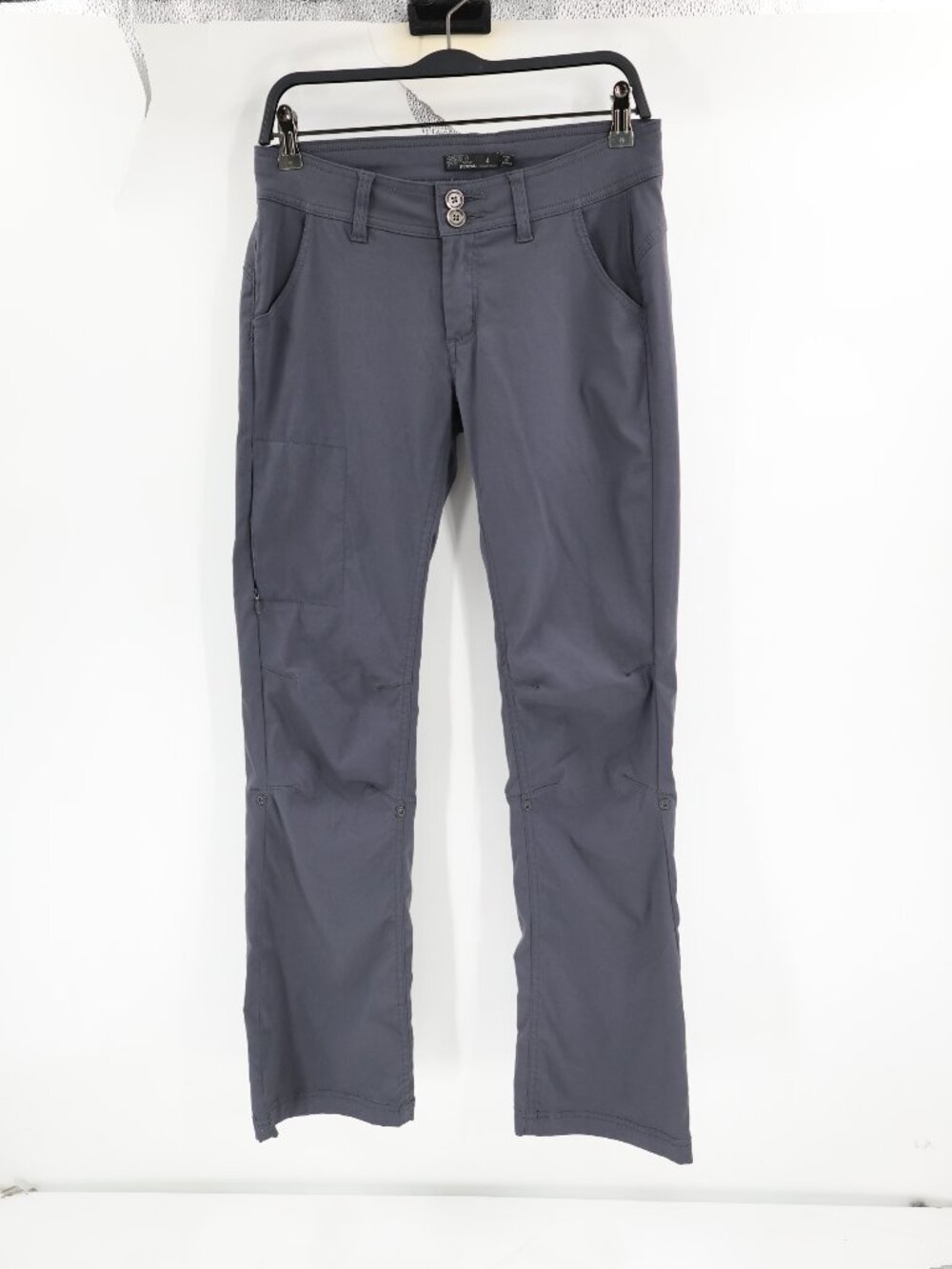 prAna Pants Women 4 Halle Hiking Nylon Stretch Roll Up Outdoor Drawstring Gray